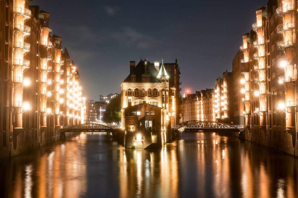 Speicherstadt bei Nacht